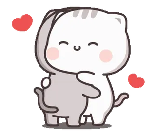 🥰 1e669681 แมว, น่ารัก, การ์ตูน, ความรัก, หัวใจ, กอด telegram sticker