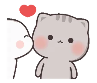 😘 56daad42 แมว, ความรัก, จูบ, การ์ตูน, น่ารัก, หัวใจ telegram sticker
