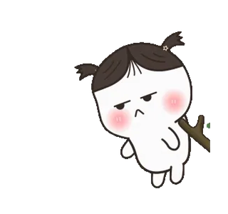 😑 51c5f498 cartoon, girl, angry, stick, annoyed, irritated, cute telegram sticker
