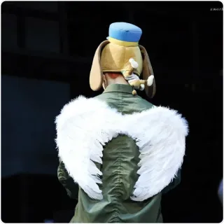 ☹ 67199421 天使の羽, 犬の帽子, 後ろ姿, 人, コスチューム, 翼 telegram sticker