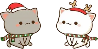 😗 52d7ef40 cat, kitten, Christmas, reindeer, cute, holiday, scarf telegram sticker