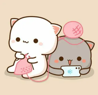 🍓 610665ee 猫, 編み物, 毛糸, かわいい, 漫画, ステッカー telegram sticker