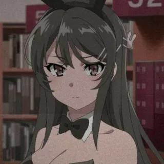 😐 fcafb431 Mai Sakurajima Rascal Does Not Dream of Bunny Girl Senpai Anime, Bunny Girl, Mai Sakurajima, Lucu, Kawaii telegram sticker