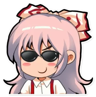 😎 1f0a9cbe Anime, Chica, Personaje, Gafas de sol, Adhesivo, Lindo telegram sticker