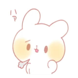 😅 1ff70004 ハァ lapin, mignon, kawaii, dessin animé, animal, rougir, lapinou telegram sticker