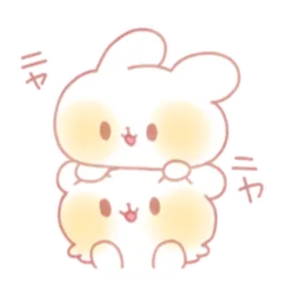 🤗 6b0263ee チャ mignon, kawaii, lapin, lapin, autocollant telegram sticker