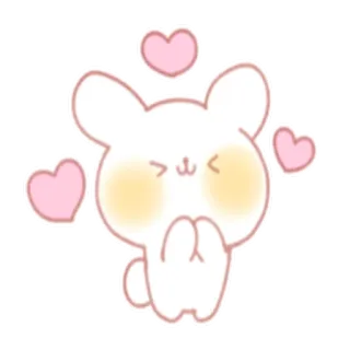 😍 8c581114 mignon, kawaii, lapin, coeurs, amour, adorable, fantaisiste telegram sticker