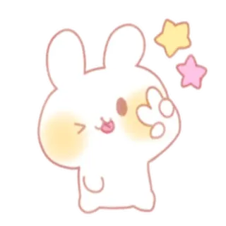 😉 dd0266a5 lapin, mignon, kawaii, autocollant, animal, dessin animé telegram sticker
