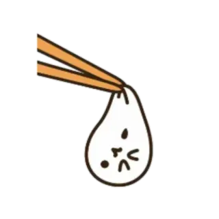 🍥 ef4178ab 餃子, 食べ物, 箸, かわいい, キュート, アジア料理 telegram sticker