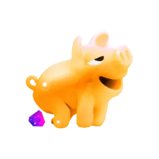 💩 3cc3c1b2 pig, animal, cartoon, magic, sparkle telegram sticker