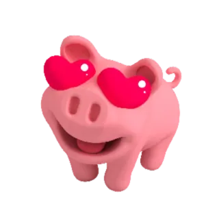 😍 97afb447 pig, animal, love, hearts, valentine telegram sticker