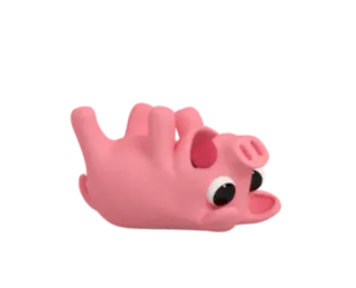 🙃 e8e877b2 pig, hand, animal, cute, pink telegram sticker