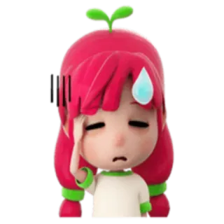 😓 6666ddd3 cartoon, character, sad, worried, sweat drop, tired telegram sticker