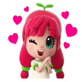 😍 7ced2038 cute, cartoon, hearts, girl, adorable, kawaii telegram sticker