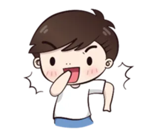 😱 6cd5491e Dibujo animado, Emocionado, Lindo, Feliz, Chico whatsapp sticker