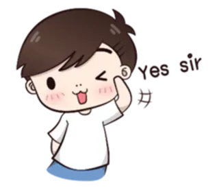 👮 a49cfe64 Yes Sir lindo, anime, dibujos animados, sí, señor whatsapp sticker