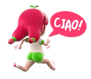 👋 995c3405 CIAO! ciao, girl, running, goodbye, italian telegram sticker
