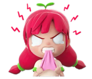 😤 d2c13b5f angry, frustrated, upset, cartoon, red hair, crying, rage telegram sticker
