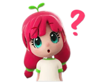 😯 e207b2f1 cartoon, character, question mark, cute, anime telegram sticker