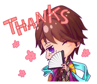 🙏 14946964 THANKS 动漫, Q版, 粉丝, 谢谢, 卡通 telegram sticker