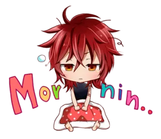 🌄 4f0352ef Morning.. 早上, 早安, Q版, 可爱, 动漫, 困 telegram sticker