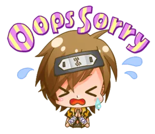 😓 a7e31d81 Oops Sorry 抱歉, 道歉, 可爱, 卡通, Q版, 哎呀 telegram sticker