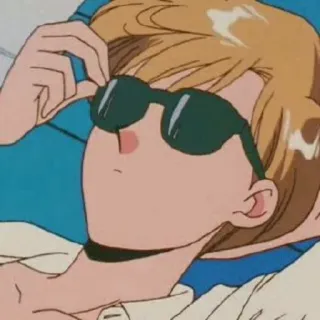 🥂 907ca3fb Anime, Lunettes de soleil, Détente, Relaxant, Dessin animé telegram sticker
