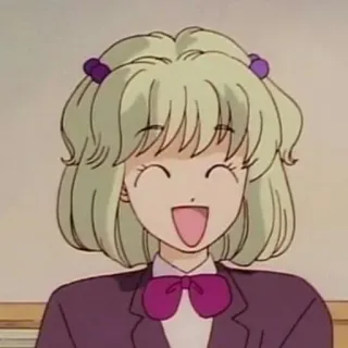 🌦 c376566c animé, fille, sourire, dessin animé, joyeux, écolière, portrait telegram sticker