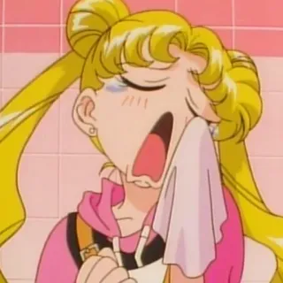 🍯 ffa616df Sailor Moon animé, pleurer, triste, Sailor Moon, dessin animé, manga, fille telegram sticker