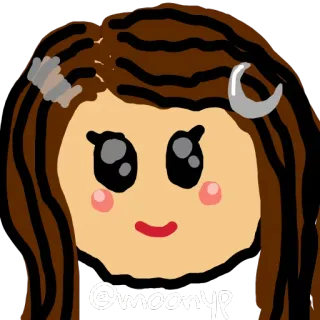 👩 24dd5671 @moonyP imut, gadis, kartun, gambar, potret telegram sticker