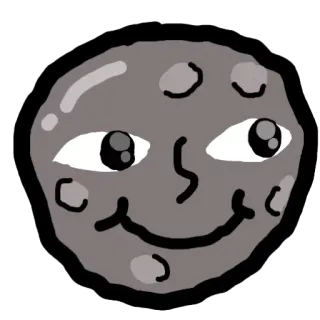 🌚 da8e8b94 bulan, wajah, planet, kartun, emoji, luar angkasa telegram sticker