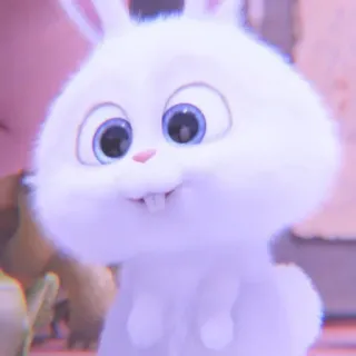 🐰 6cd6b9ae Snowball The Secret Life of Pets bunny, rabbit, cute, animal, pet, white, fluffy telegram sticker