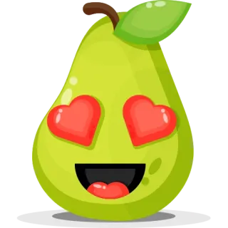 😍 343c28b5 梨, 絵文字, フルーツ, ハート目, 愛, 可愛い telegram sticker