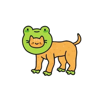 🐈 0439159b gato, cão, rã, animal, desenho animado, fofo telegram sticker