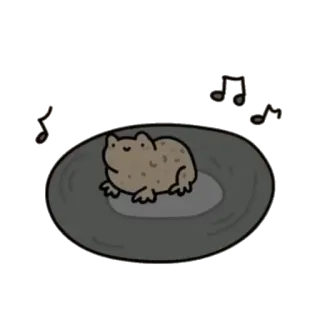 🎶 7e18036e rã, vinil, música, fofo, adesivo, ilustração telegram sticker