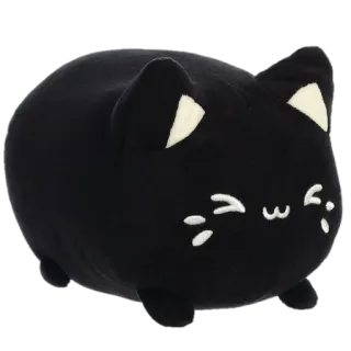 🐈‍⬛️ 570f3261 kot, pluszak, czarny kot, pluszowa zabawka, kawaii, słodki, zabawka telegram sticker