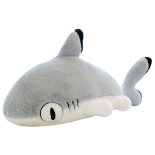 🦈 b4c8565b Rekin, Pluszak, Zabawka, Zwierzę, Miękki, Słodki telegram sticker