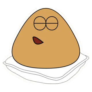 😴 28b2677e Pou Spiel, Virtuelles Haustier, App, Braun, Schlafend telegram sticker