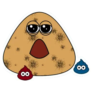😨 7b792337 Pou Spiel, lustig, Cartoon, virtuelles Haustier, App telegram sticker
