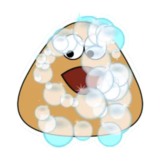 🛀 a1b74acc Pou pou, Haustier, digitales Haustier, virtuelles Haustier, Handyspiel, süß telegram sticker