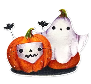 🎃 27f61e34 halloween, zucca, fantasma, pipistrello, carino, spaventoso, autunno, vacanza telegram sticker