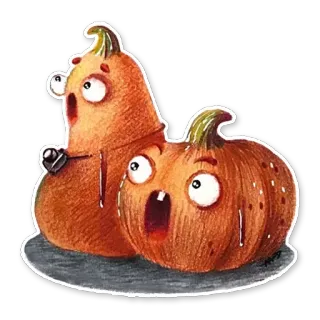😱 4fe45c43 zucca, halloween, spaventato, divertente, cartoni animati, autunno, verdura, occhi telegram sticker