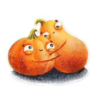 👫 52a17fa6 zucca, halloween, autunno, verdura, carino, autunno, arancione telegram sticker