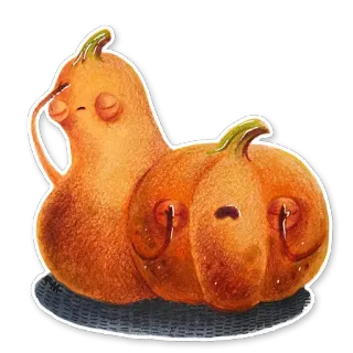 🙈 6f3a8c2c zucca, autunno, carino, cartone animato, halloween, verdura telegram sticker
