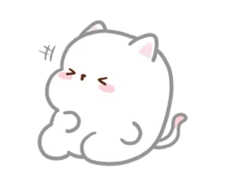 😁 61eb9219 Hi แมว, สติกเกอร์, น่ารัก, สัตว์, ขาว, การ์ตูน telegram sticker