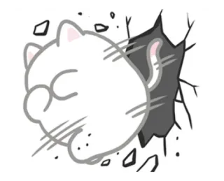 😰 fe5c7b6e แมว, ชก, กำแพง, ทำลาย, การ์ตูน, สติกเกอร์ telegram sticker