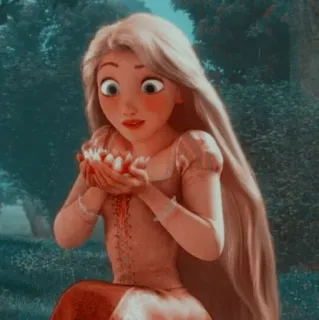 🌻 4a4fcb7a Rapunzel Tangled 迪士尼, 公主, 花, 魔法, 卡通 telegram sticker