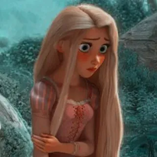 🌻 5071b9d2 Rapunzel Tangled 迪士尼, 公主, 悲伤, 电影, 动画 telegram sticker