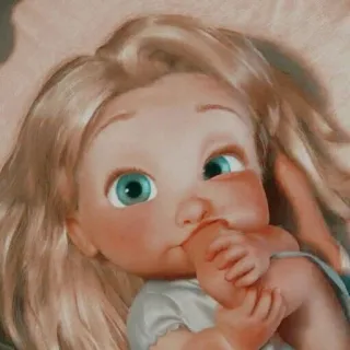 🌻 586e35cf Rapunzel Tangled 婴儿, 迪士尼, 长发公主, 卡通, 可爱 telegram sticker