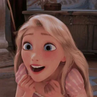 🌻 673c1acf Rapunzel Tangled 迪士尼, 公主, 快乐, 兴奋, 动画 telegram sticker